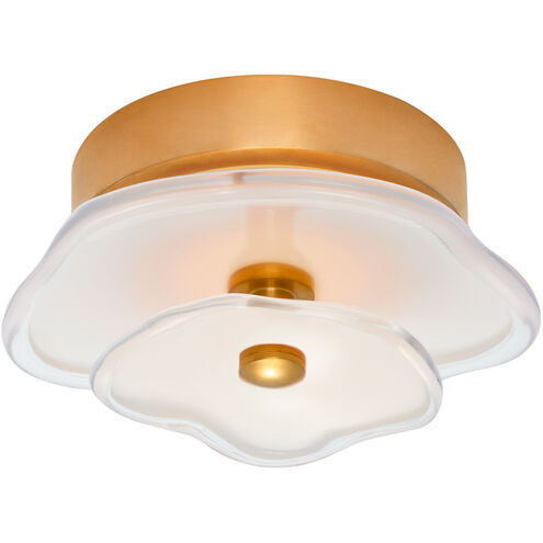 kate spade new york Leighton LED 6 inch Soft Brass Layered Flush Mount Ceiling Light in Cream Tinted Glass