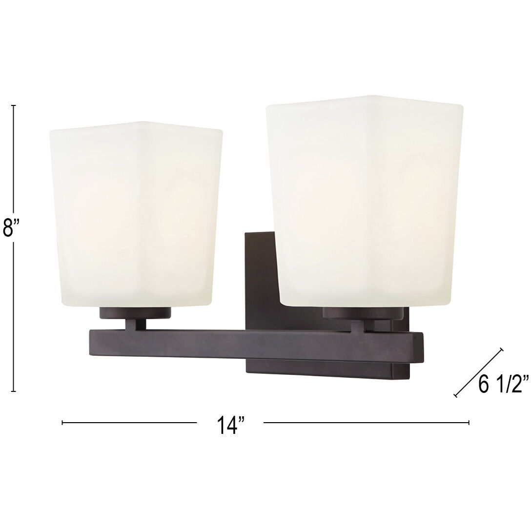 Madison 2 Light 14 inch Oil Rubbed Bronze Vanity Light Wall Light
