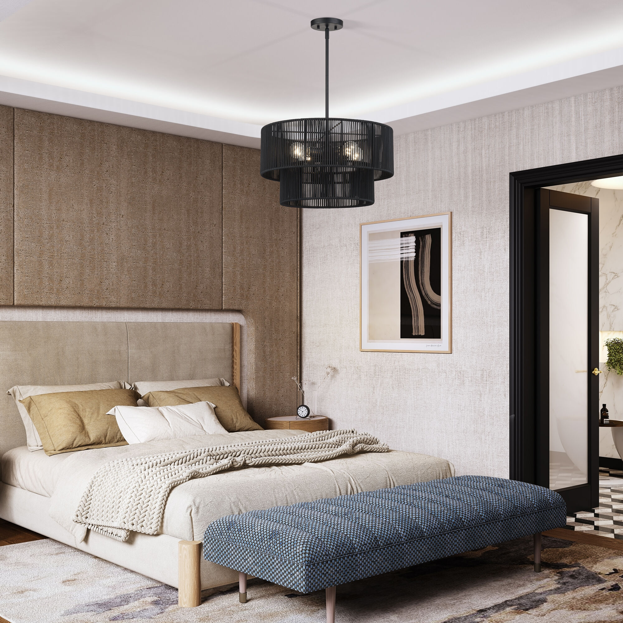 Acordia 4 Light 20 inch Black Pendant Chandelier Ceiling Light