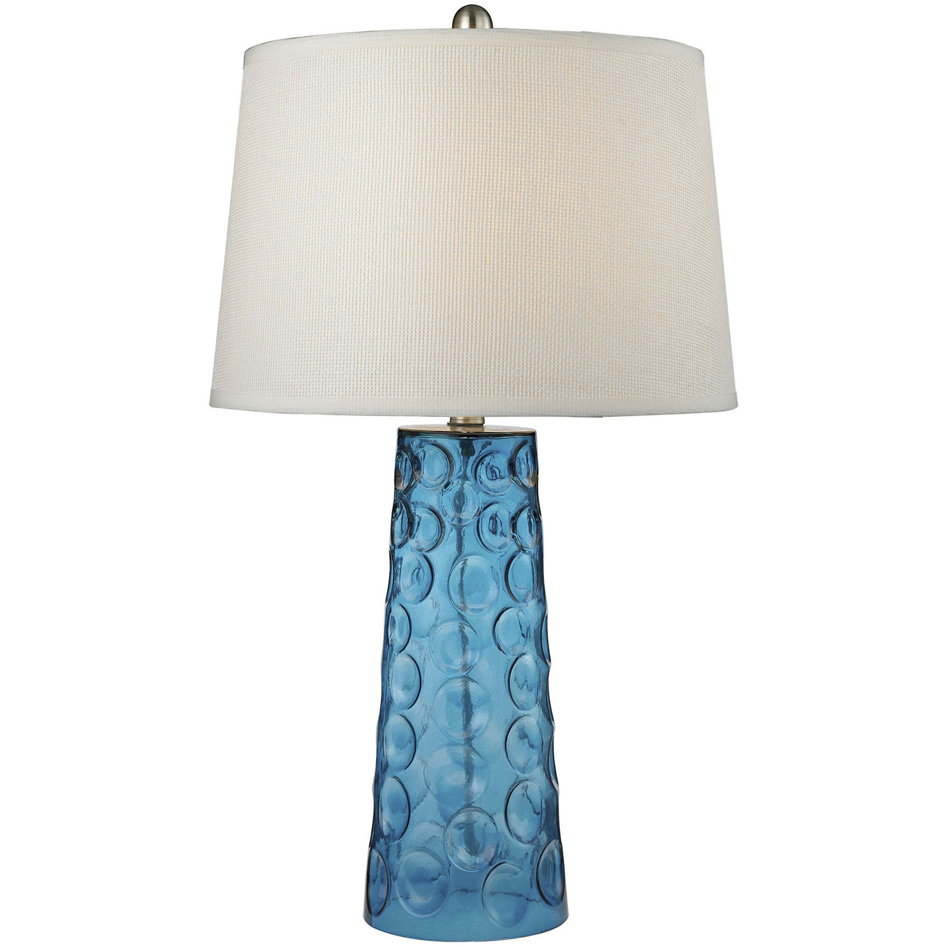 Hammered Glass 27 inch 150 watt Blue Table Lamp Portable Light