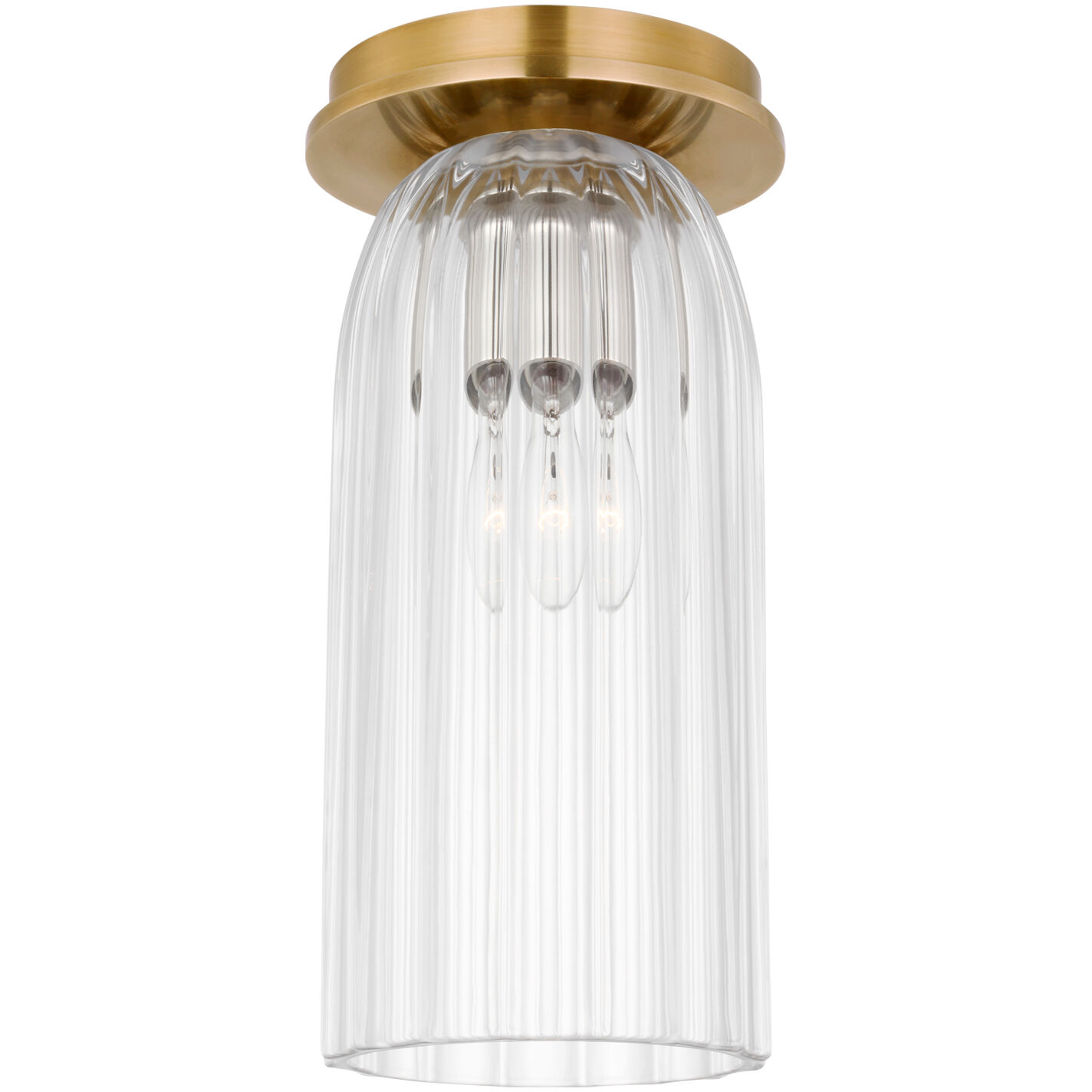 AERIN Asalea LED 4.5 inch Hand-Rubbed Antique Brass Monopoint Flush Mount Ceiling Light