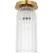 AERIN Asalea LED 4.5 inch Hand-Rubbed Antique Brass Monopoint Flush Mount Ceiling Light