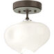 Ume 1 Light 6.3 inch Bronze and Sterling Semi-Flush Ceiling Light in Bronze/Sterling, Frosted