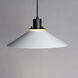 Oslo 1 Light 16 inch Black/White Single Pendant Ceiling Light