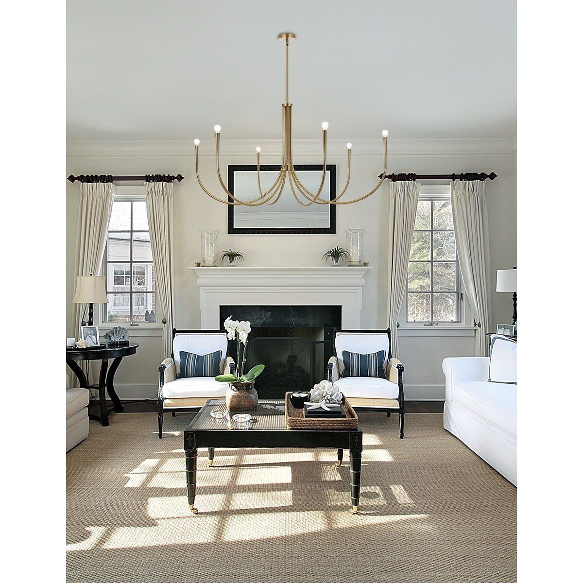 Layne 6 Light 55 inch Gold Chandelier Ceiling Light