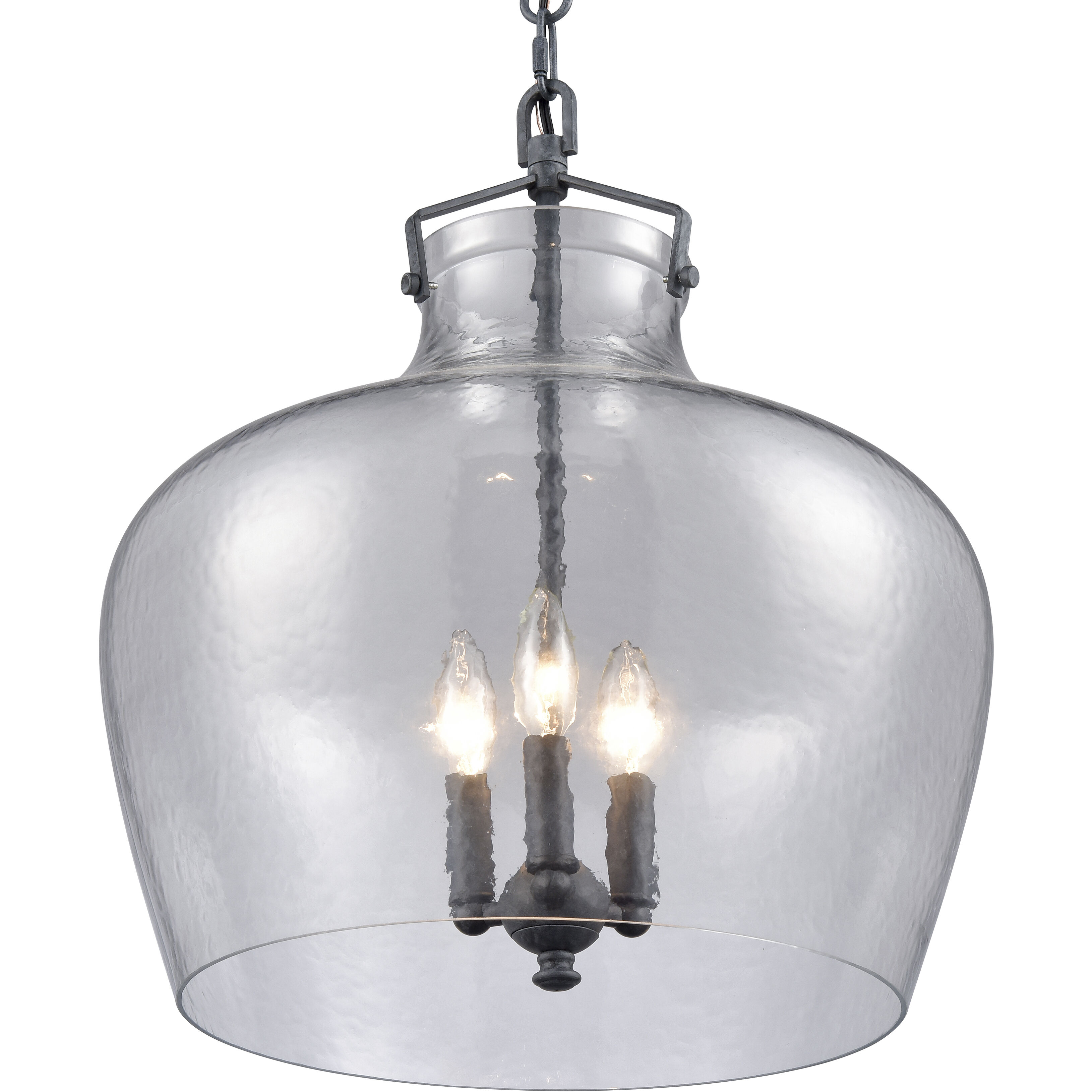 Davenport 3 Light 17 inch Aged Zinc Pendant Ceiling Light