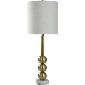 Dobbins 37 inch 150.00 watt Brass/White/Cream Table Lamp Portable Light
