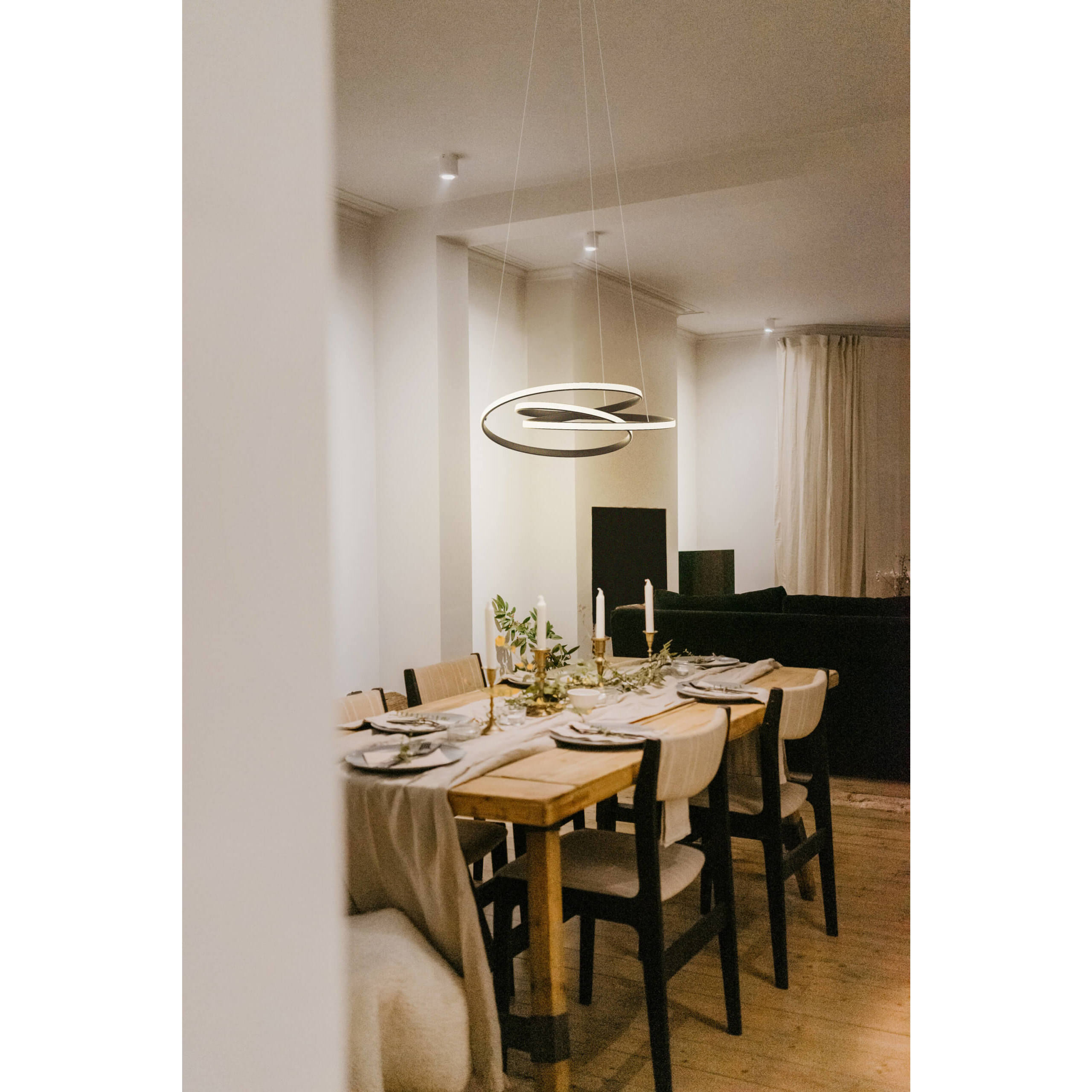 Twist 1 Light 20.5 inch Black Pendant Ceiling Light, Twirl Small