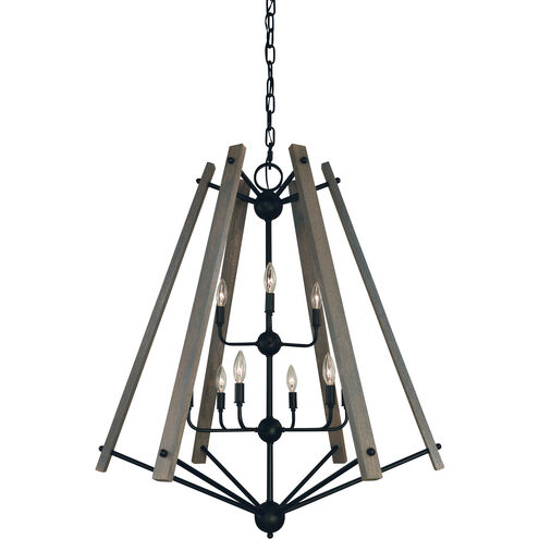 Meredith 9 Light 34 inch Matte Black Foyer Chandelier Ceiling Light
