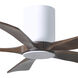 Atlas Irene-5HLK 42 inch Gloss White with Walnut Tone Blades Ceiling Mount Paddle Fan, Flush Mounted
