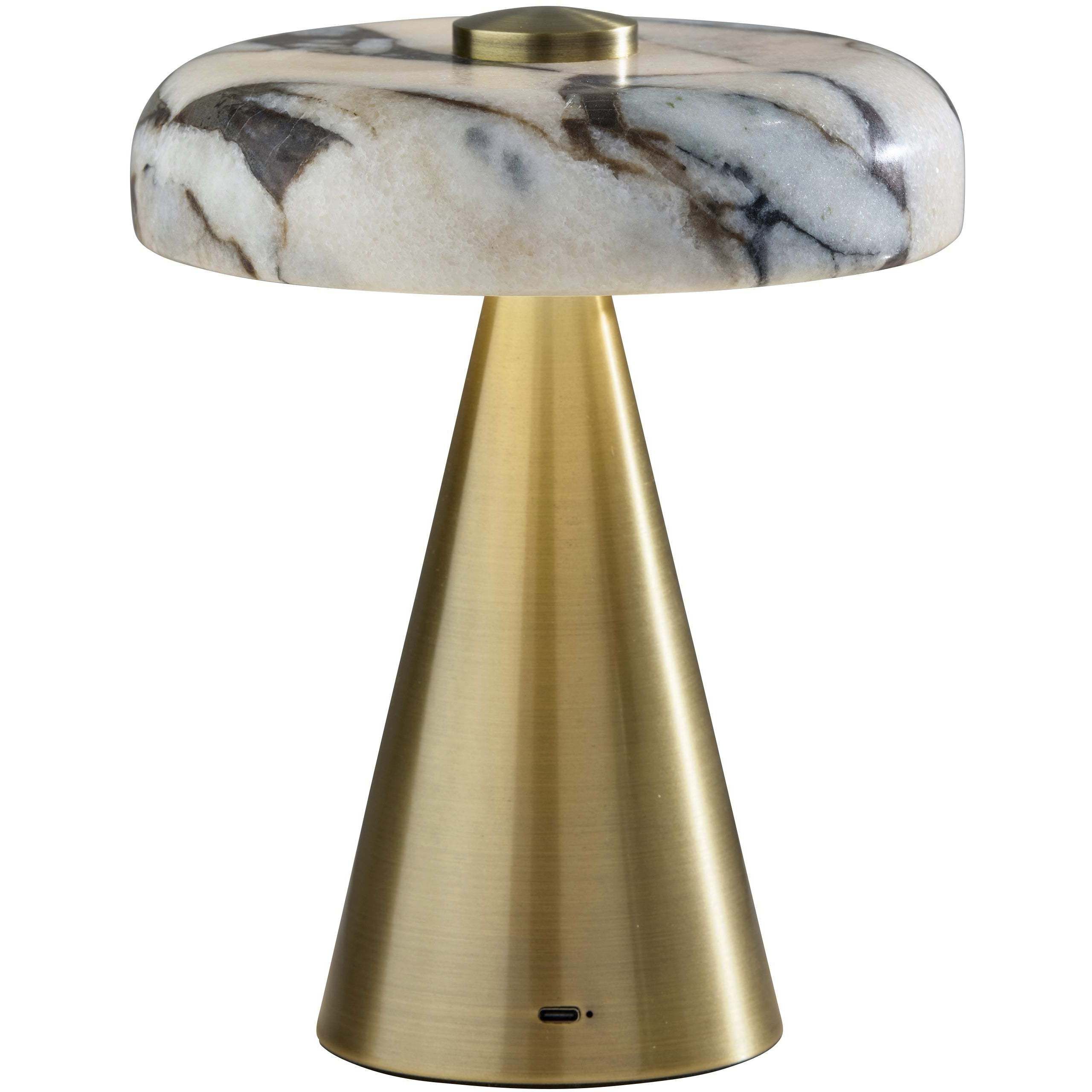 Randy 9 inch 3.00 watt Antique Brass Cordless Table Lamp Portable Light