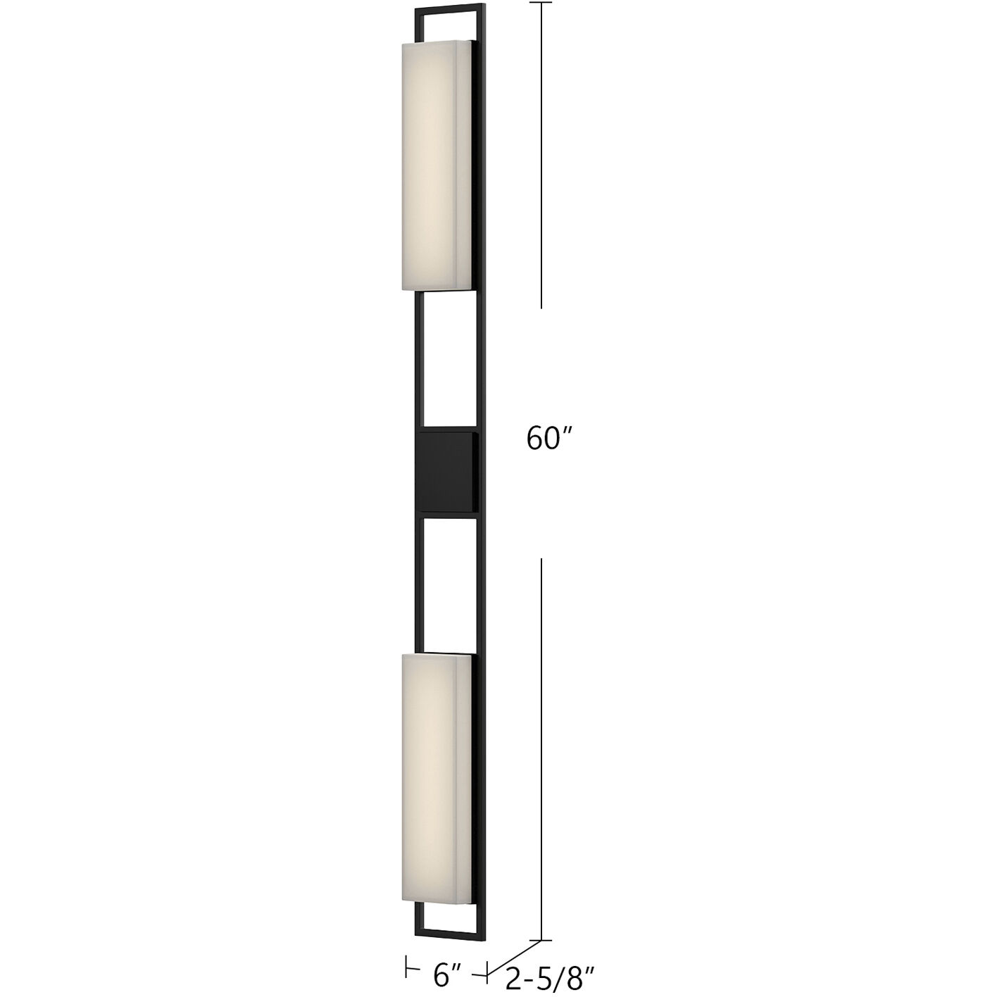 Aspen LED 60 inch Black Exterior Wall Sconce