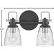 Easton 2 Light 14.5 inch Black with Chrome Vanity Light Wall Light in Black/Chrome
