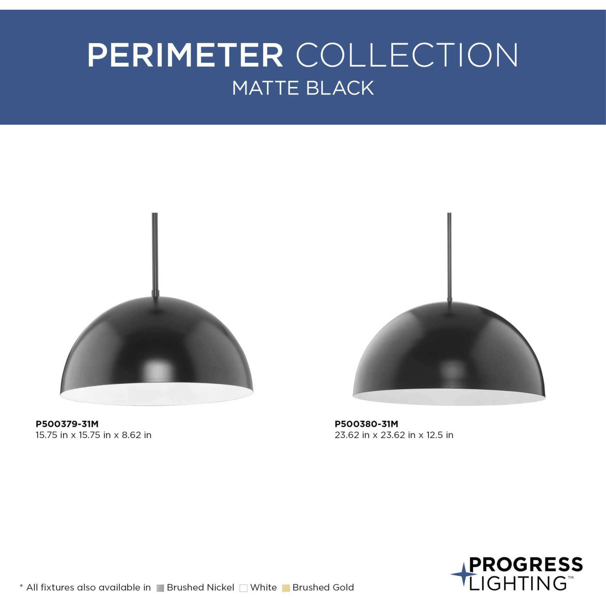 Perimeter 1 Light 23.62 inch Matte Black Pendant Ceiling Light