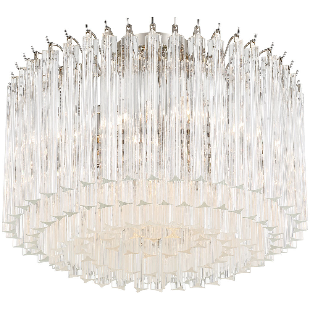 Lofton 5 Light 18 inch Polished Nickel Semi Flush Ceiling Light