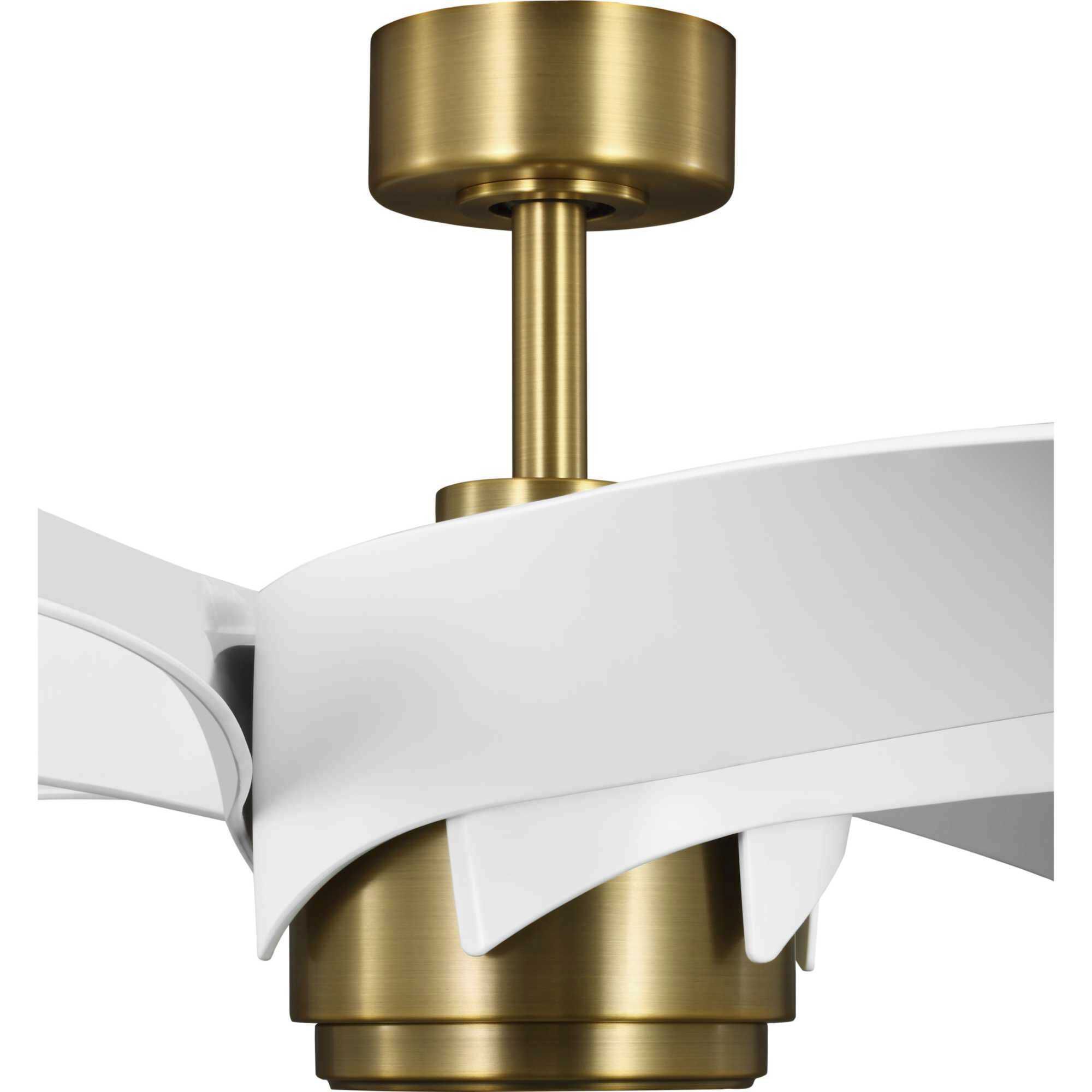 Insigna 72 inch Vintage Brass with Matte White Blades Ceiling Fan