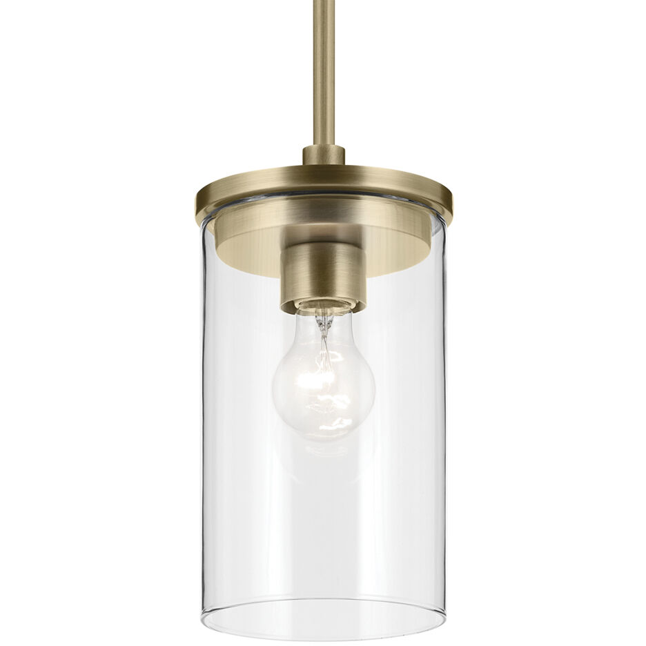 Crosby 1 Light Natural Brass Mini Pendant Ceiling Light