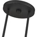 Meridian 3 Light 14 inch Black Extra Large Linear Chandelier Ceiling Light, Extra Large