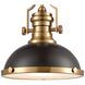 Chadwick 1 Light 13 inch Satin Brass with Matte Black Pendant Ceiling Light