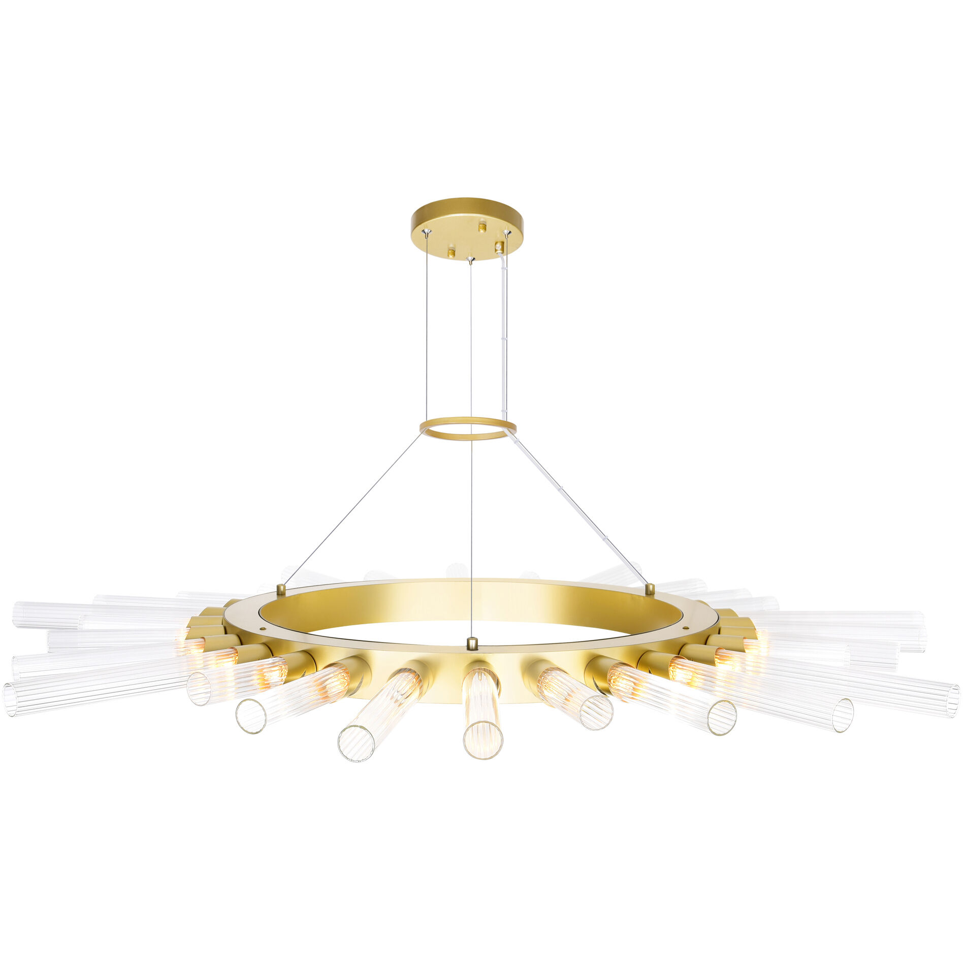 Collar LED 48 inch Satin Gold Chandelier Ceiling Light