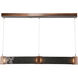 Parallel LED Novel Brass Linear Pendant Ceiling Light in 3000K LED, Smoke Granite