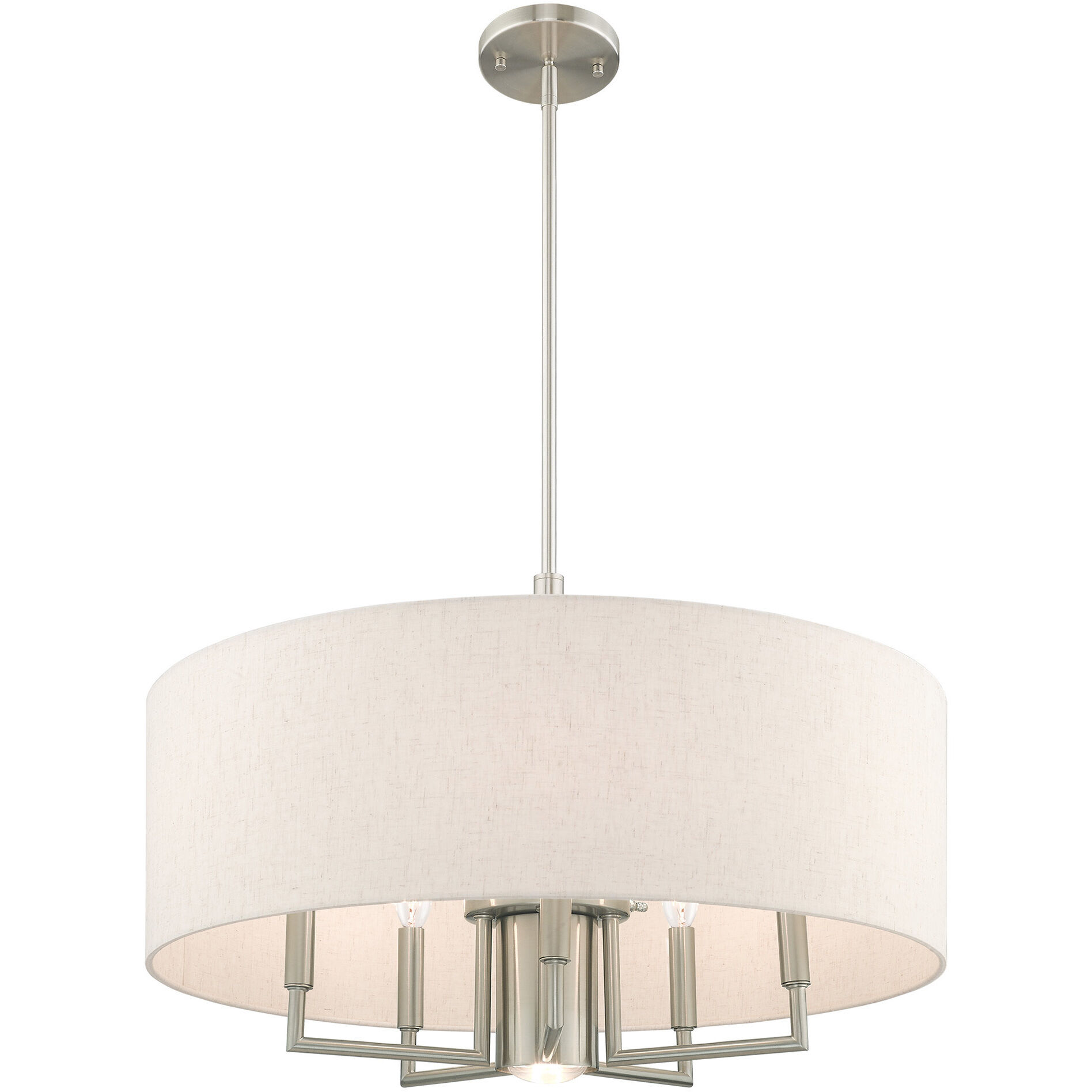 Meridian 6 Light 24 inch Brushed Nickel Pendant Chandelier Ceiling Light