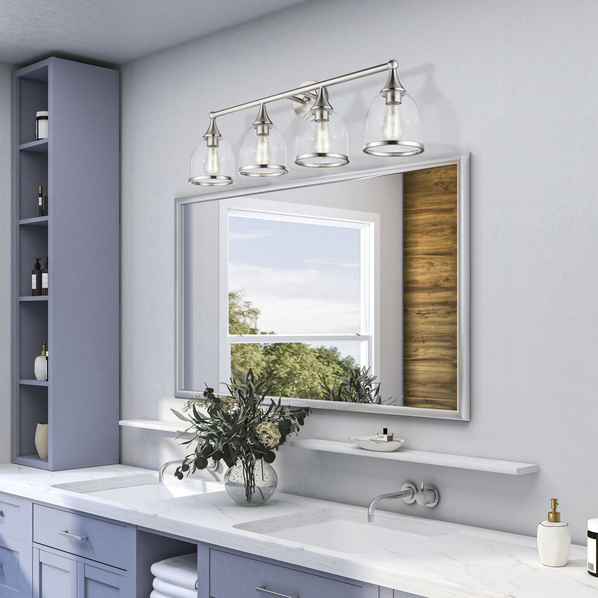 Ashridge 4 Light 35.75 inch Brushed Nickel Vanity Wall Sconce Wall Light