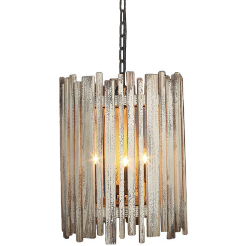 Dane 3 Light 15.4 inch Cream Pendant Ceiling Light