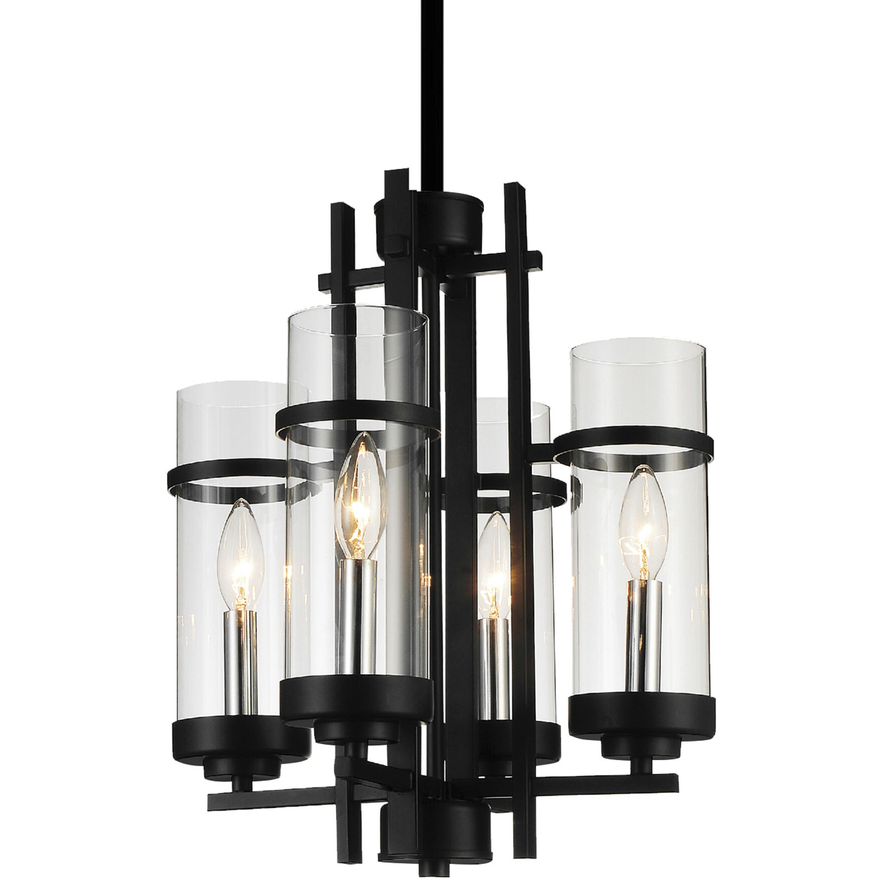 Sierra 4 Light 14 inch Black Up Mini Pendant Ceiling Light
