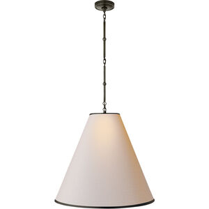 Thomas O'Brien Goodman 2 Light 24.5 inch Bronze Hanging Lamp Ceiling Light in Natural Paper with Black Trim, Large