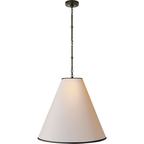 Thomas O'Brien Goodman 1 Light 25 inch Bronze Hanging Shade Ceiling Light in Natural Paper with Black Trim