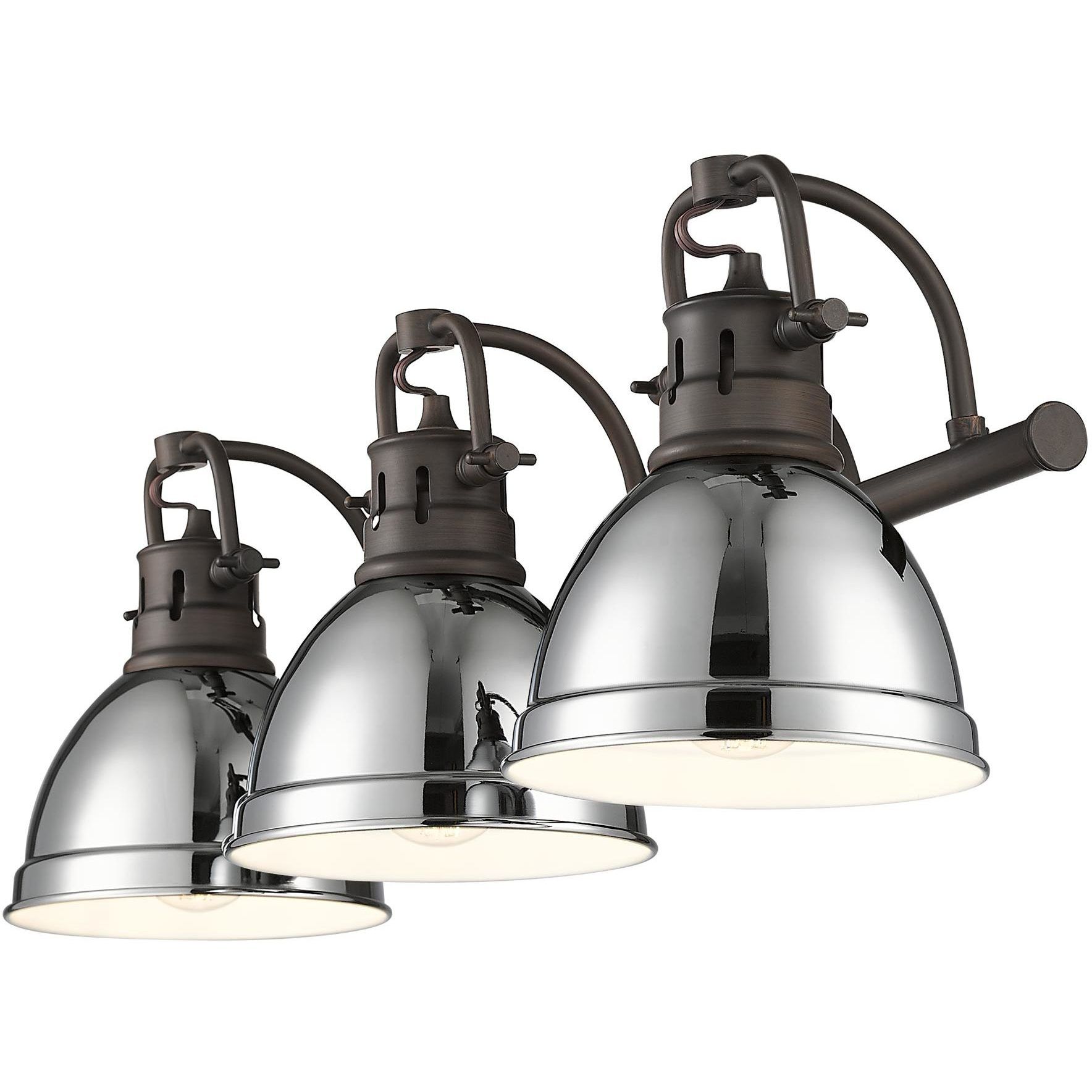 Yep Duncan Vanity Wall Light in Rubbed Bronze, Chrome