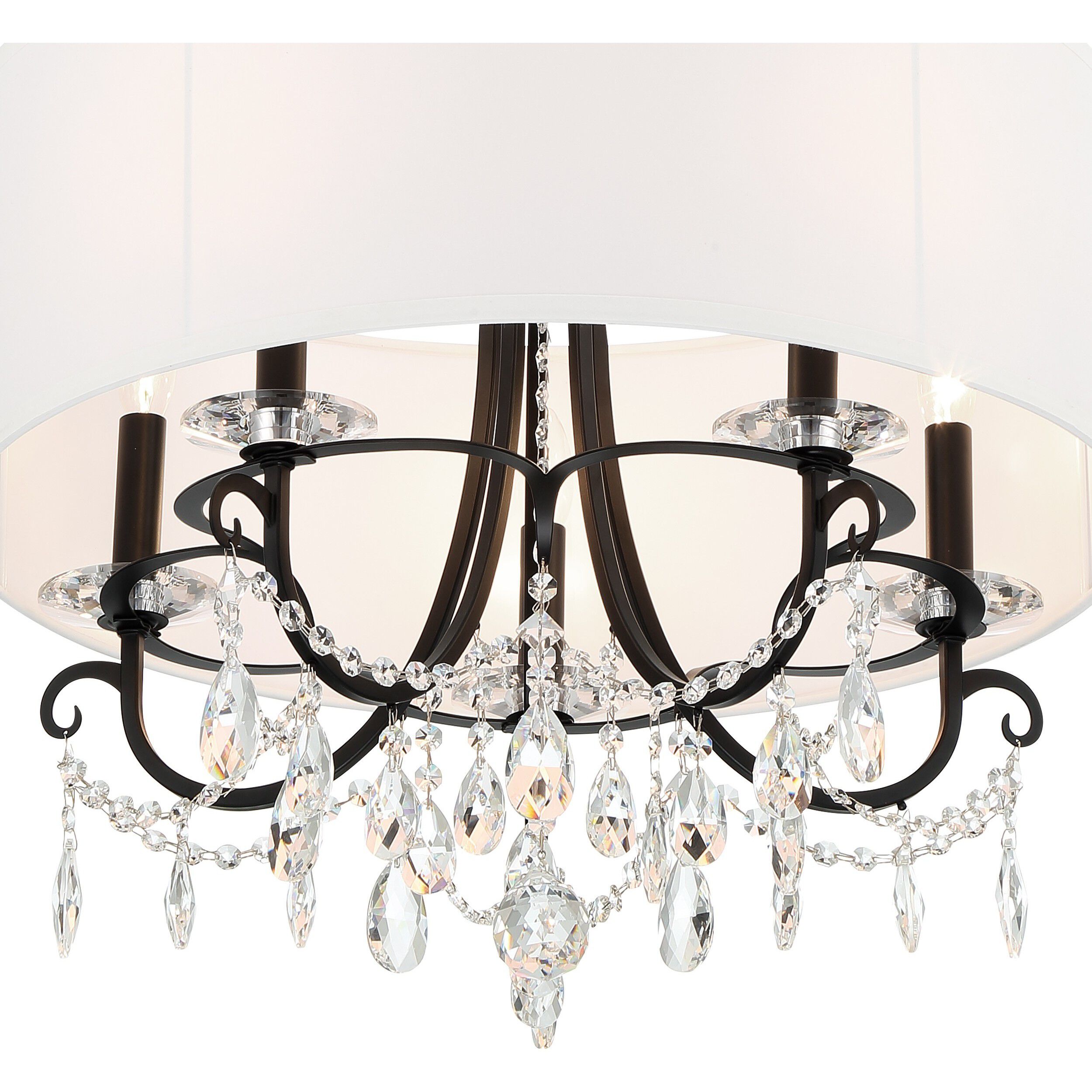 Othello 5 Light 24 inch Matte Black Chandelier Ceiling Light in Clear Hand Cut