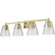 Analia 4 Light 36 inch Modern Gold Vanity Wall Light