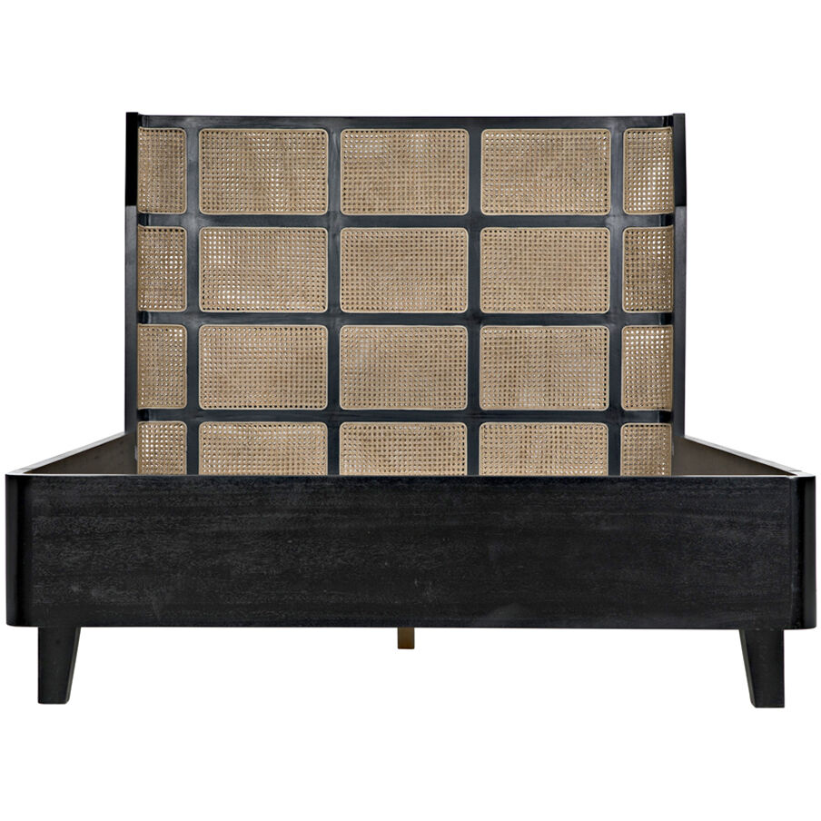 Porto A Hand Rubbed Black Bed, Queen