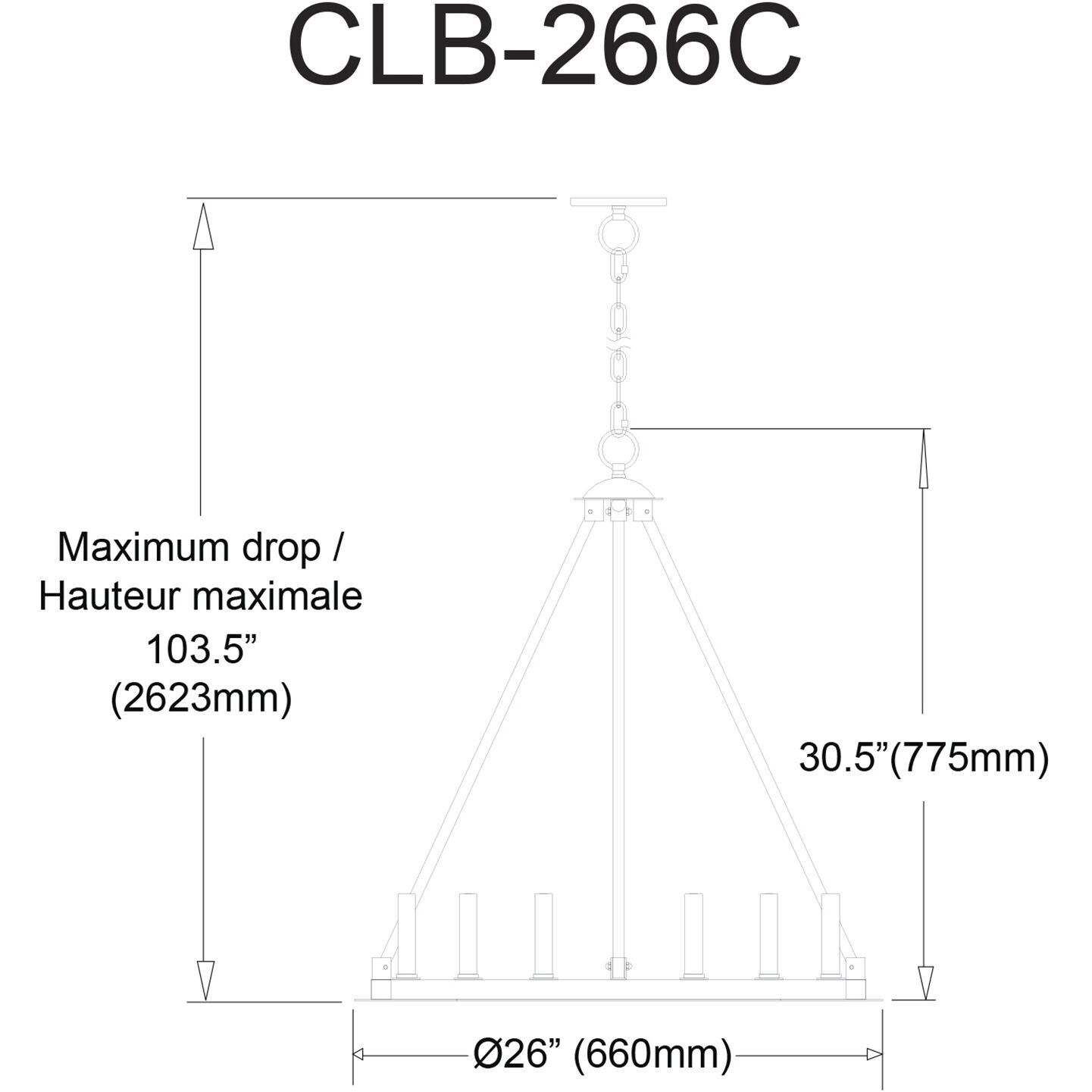 Colby 6 Light 26 inch Matte Black Chandelier Ceiling Light