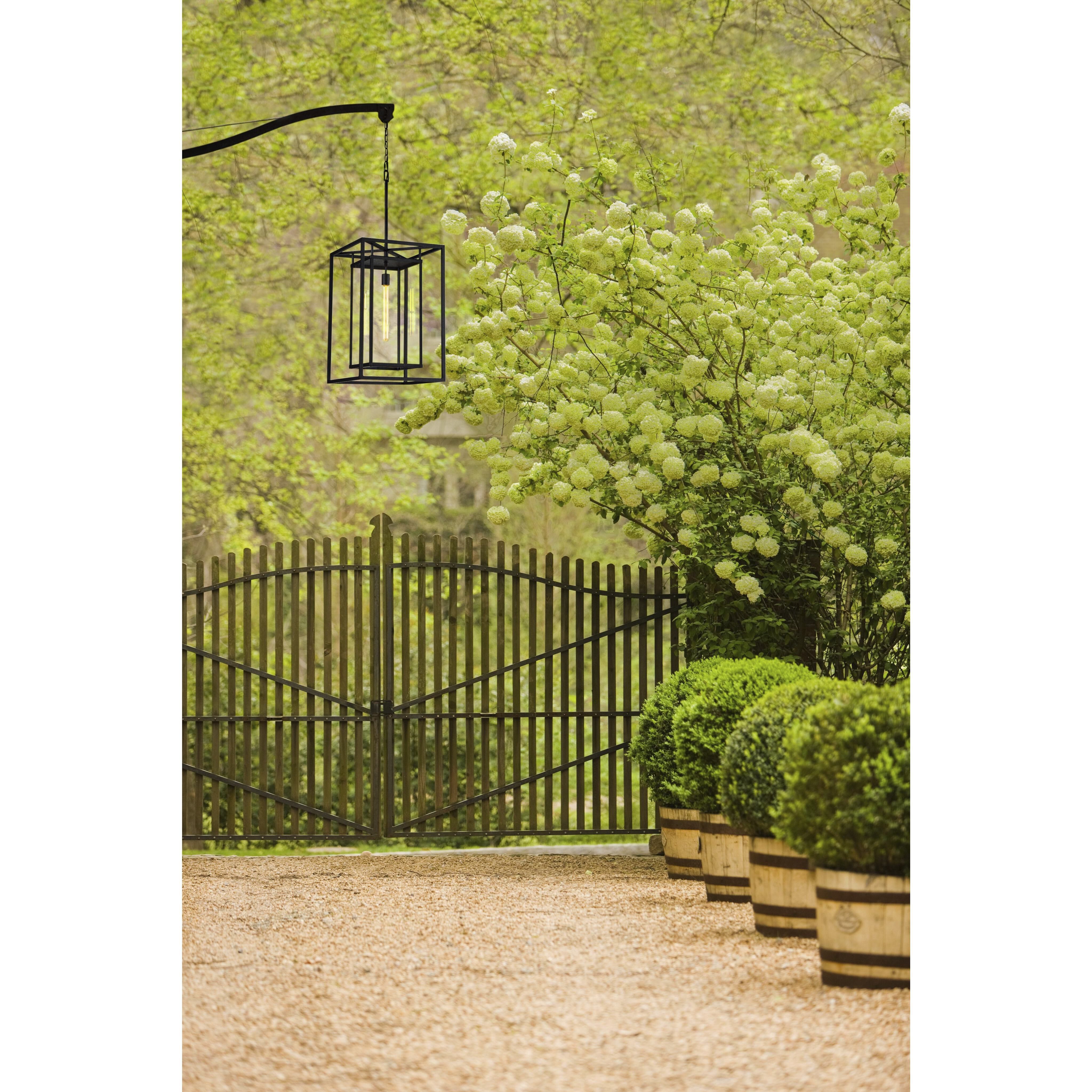 Open Air Max LED 17 inch Black Outdoor Hanging Lantern
