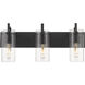 Auralume Press LED 24 inch Matte Black and Clear Bath Vanity Light Wall Light
