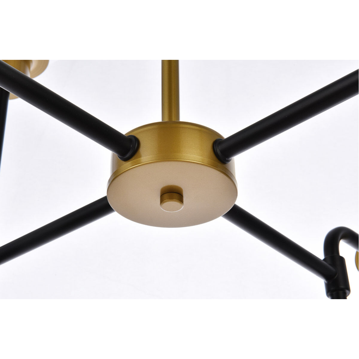 Hanson 8 Light 36 inch Black and Brass Pendant Ceiling Light in Brass and Black