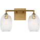 HABLE Serafina 2 Light 16 inch Burnished Brass Bath Vanity Wall Light