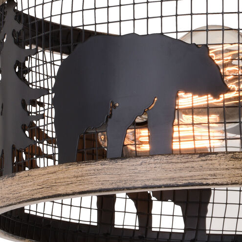 Kodiak LED 16 inch Black and Burnished Teak Semi-Flush Mount Ceiling Light