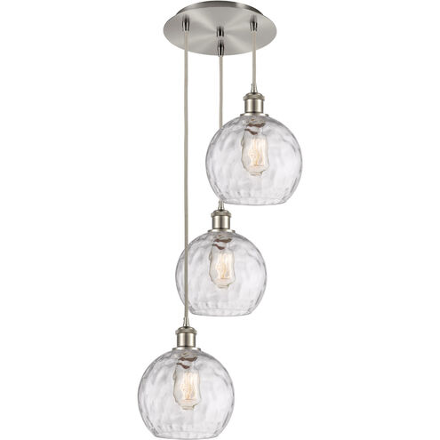 Ballston Athens Water Glass 3 Light 15 inch Satin Gold Multi-Pendant Ceiling Light