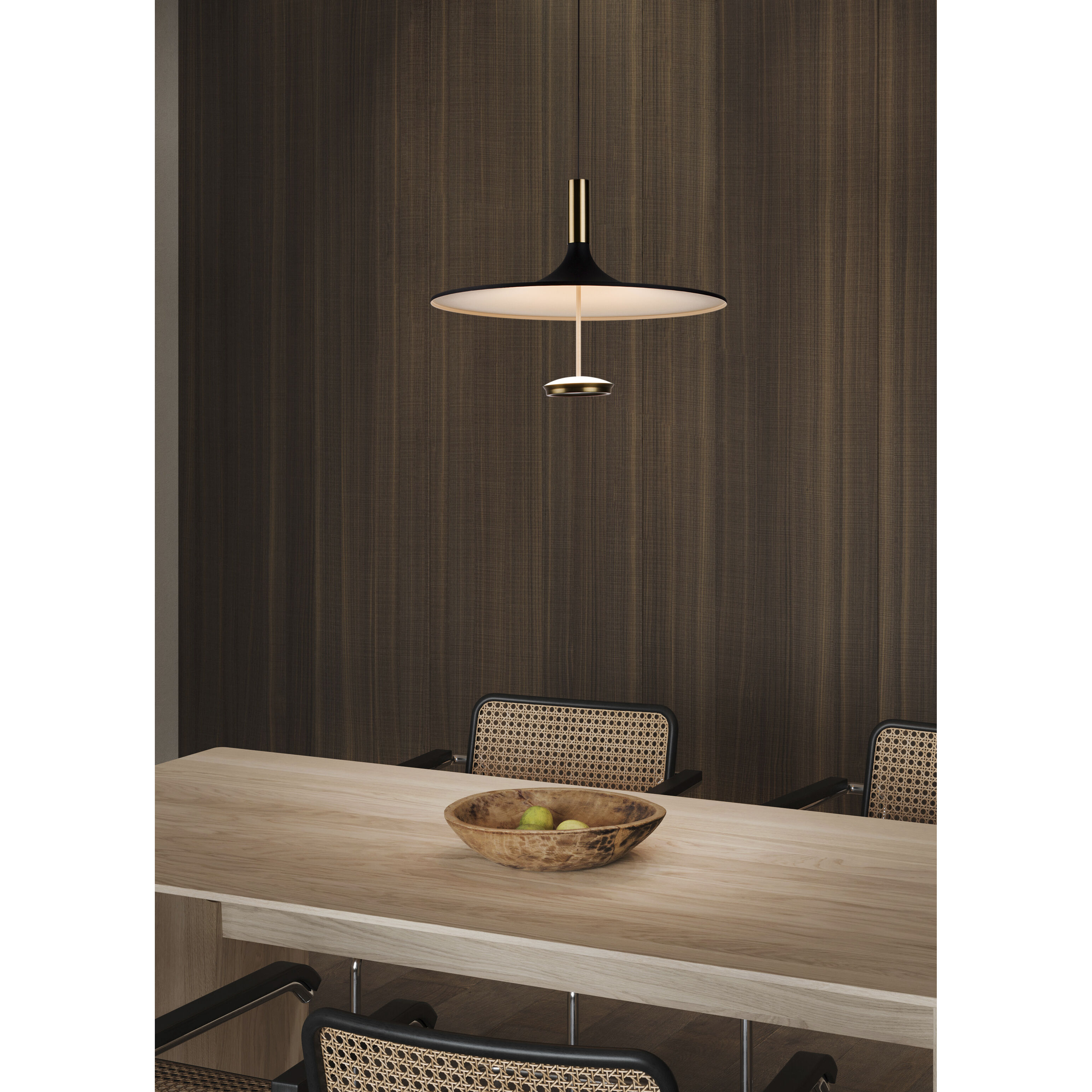 Ballet LED 20 inch Antique Brass and Onyx Black Pendant Ceiling Light