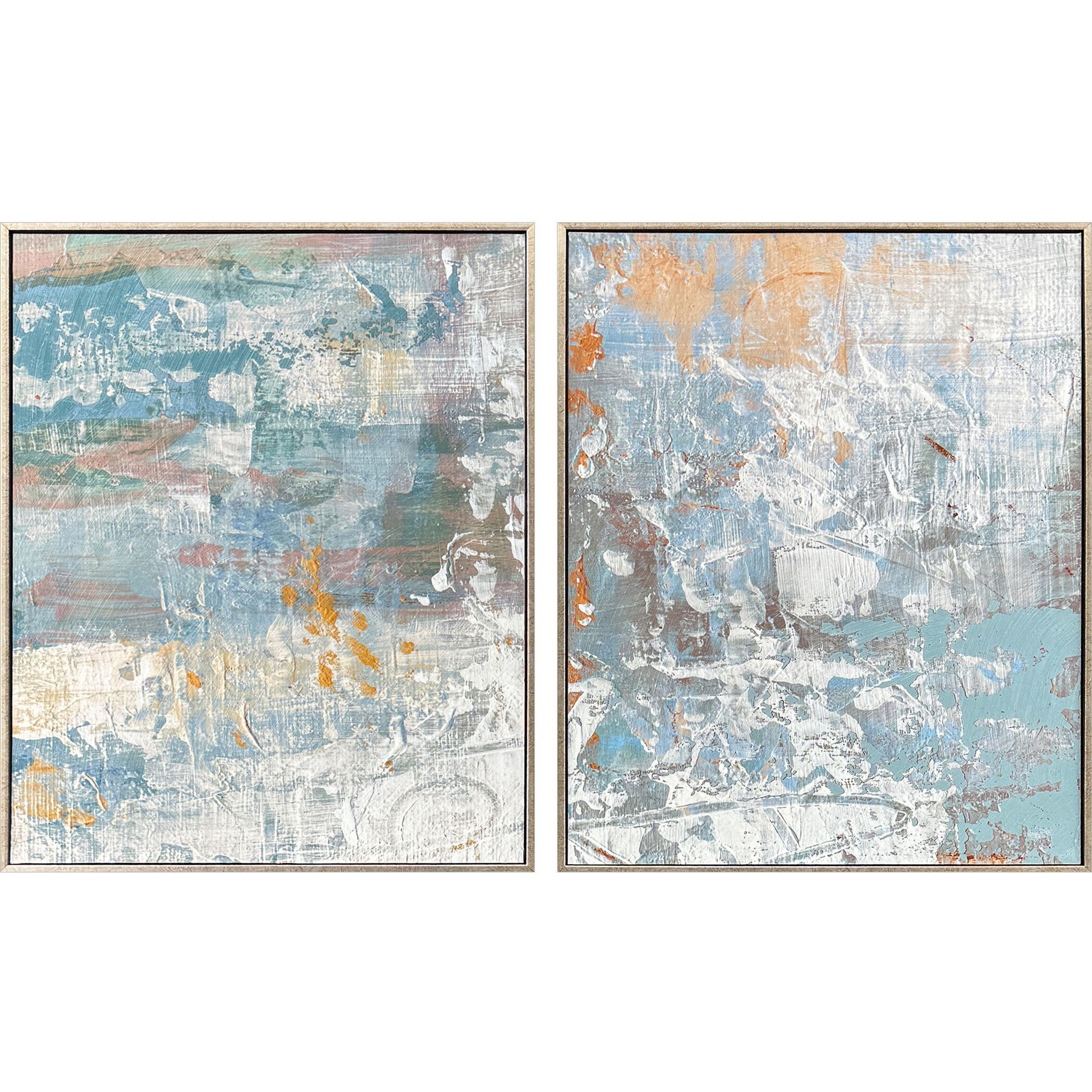 Textural Abstract 20 X 16 inch Non-Glass Framed Art, Propac