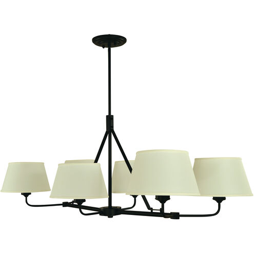 Milford 6 Light 50 inch Matte Black Dining Chandelier Ceiling Light
