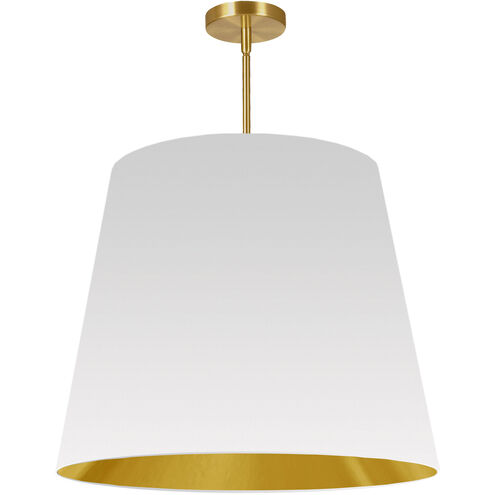 Oversized Drum 1 Light 26 inch Aged Brass Pendant Ceiling Light in White/Gold Jewel Tone, Large
