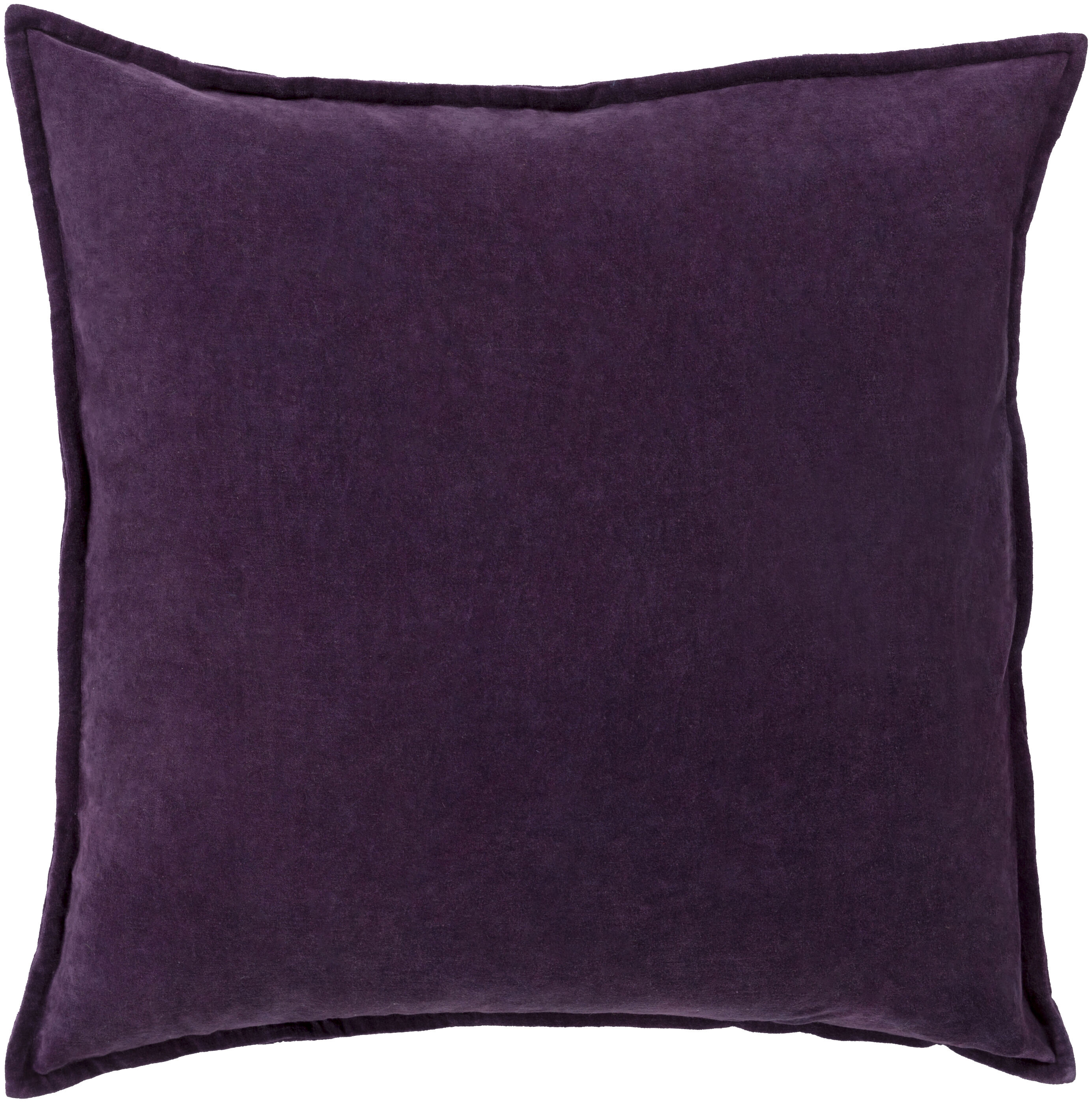 Cotton Velvet 18 X 18 inch Dark Plum Pillow Kit, Square