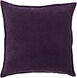 Cotton Velvet 18 X 18 inch Dark Plum Pillow Kit, Square