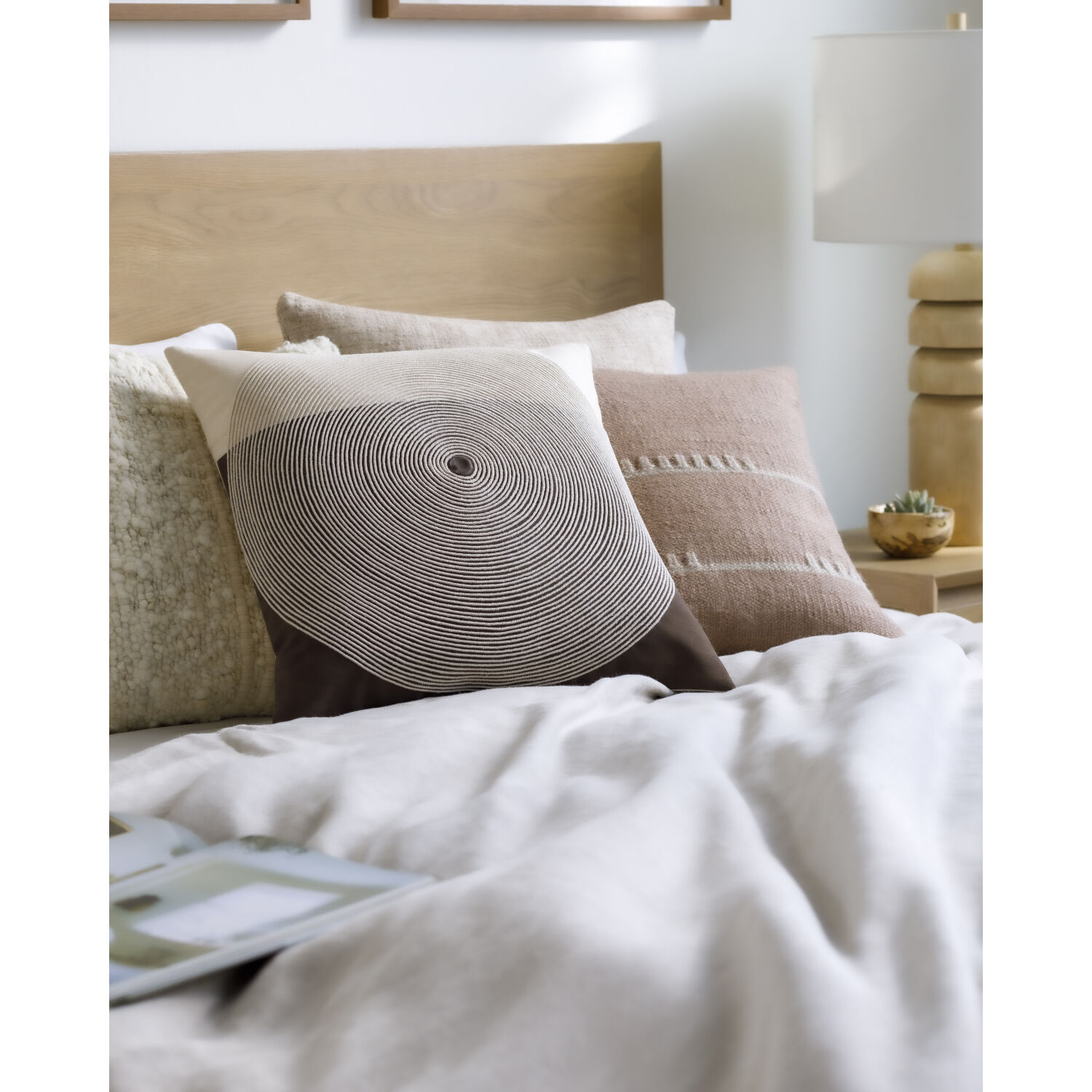 Eternity 20 X 20 inch Beige / Dark Brown Accent Pillow