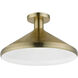 Geneva 1 Light 15 inch Antique Brass Semi-Flush Mount Ceiling Light